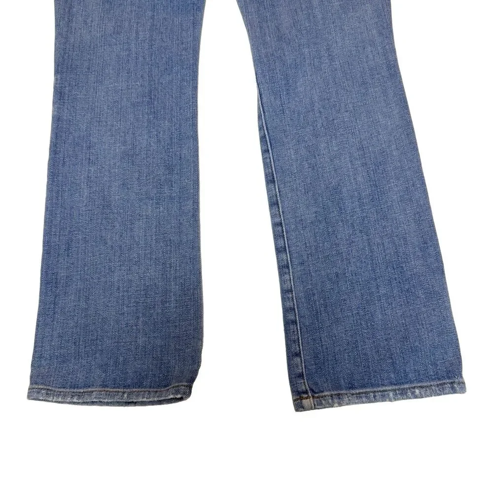 Frame Size 25 Le High Straight Jeans Blue Lightly Distressed Cropped Ankle